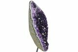 Dark Purple Amethyst Geode On Metal Stand - Uruguay #116285-1